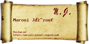 Marosi József névjegykártya